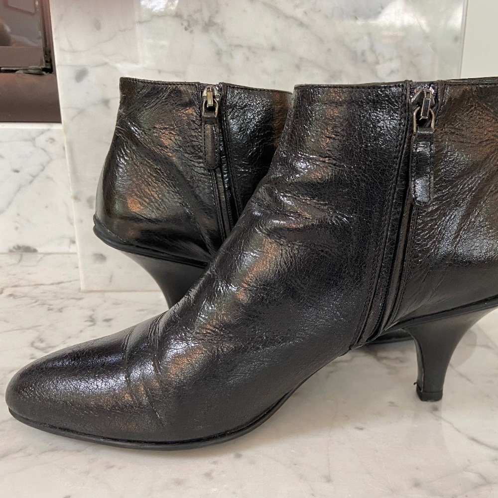 prada patent black ankle  bootie